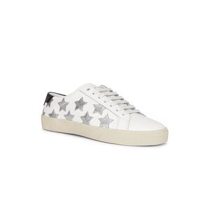 Yves Saint Laurent White Sneakers with Silver Stars